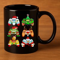 Christmas Gamer Controller Holiday Gift 11oz C Handle Ceramic Mug