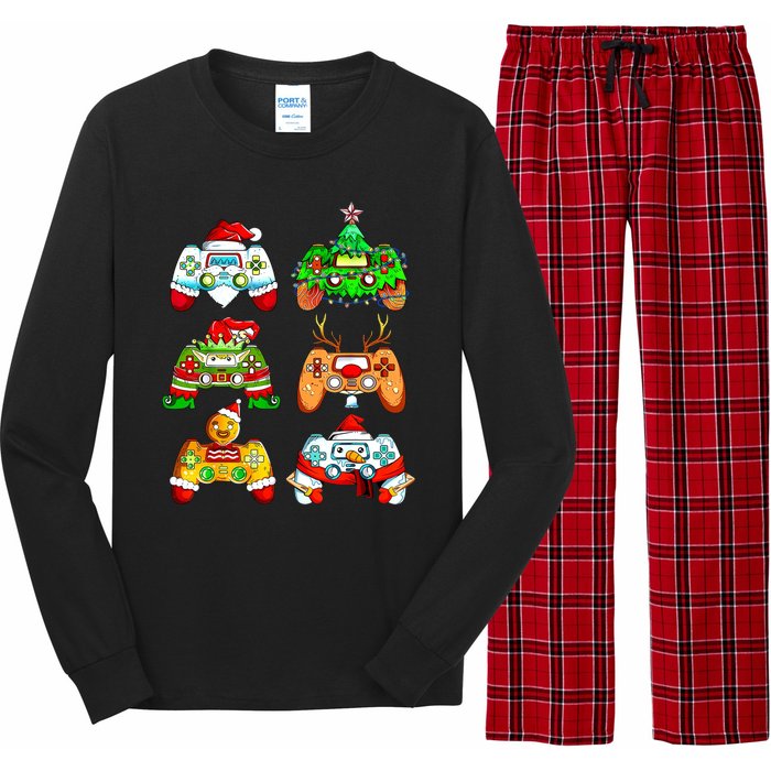 Christmas Gamer Controller Holiday Gift Long Sleeve Pajama Set