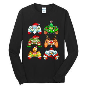 Christmas Gamer Controller Holiday Gift Tall Long Sleeve T-Shirt