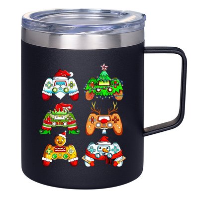 Christmas Gamer Controller Holiday Gift 12oz Stainless Steel Coffee Mug
