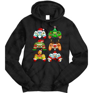 Christmas Gamer Controller Holiday Gift Tie Dye Hoodie