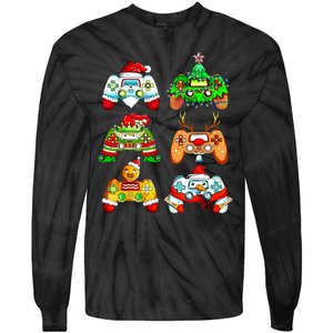 Christmas Gamer Controller Holiday Gift Tie-Dye Long Sleeve Shirt