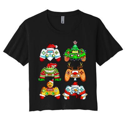 Christmas Gamer Controller Holiday Gift Crop Top