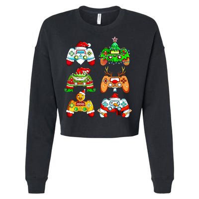 Christmas Gamer Controller Holiday Gift Cropped Pullover Crew