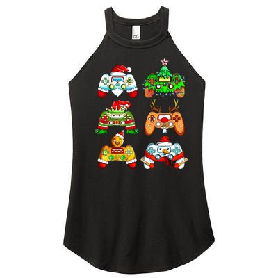 Christmas Gamer Controller Holiday Gift Women’s Perfect Tri Rocker Tank