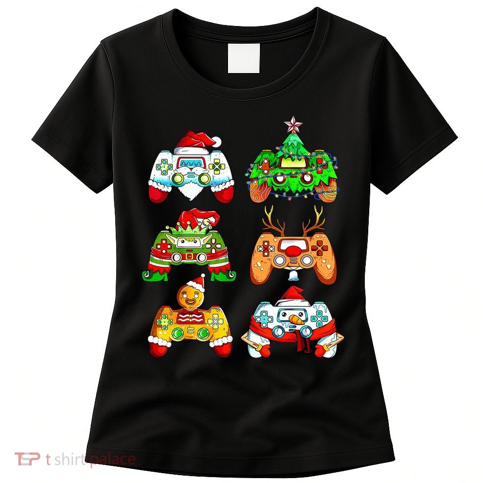 Christmas Gamer Controller Holiday Gift Womens T-Shirt