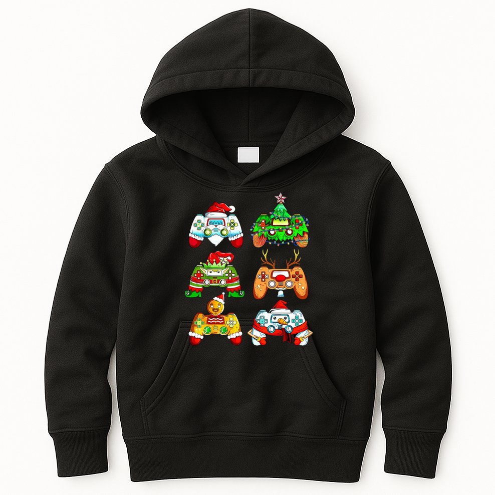 Christmas Gamer Controller Holiday Gift Kids Hoodie