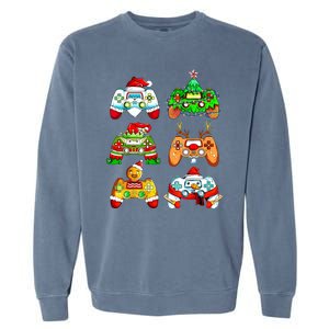 Christmas Gamer Controller Holiday Gift Garment-Dyed Sweatshirt