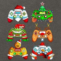 Christmas Gamer Controller Holiday Gift Cotton Canvas Backpack
