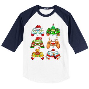 Christmas Gamer Controller Holiday Gift Baseball Sleeve Shirt