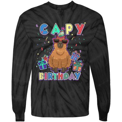 capybara gifts capy birthday happy birthday capybara Tie-Dye Long Sleeve Shirt