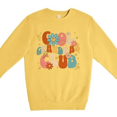 Cool Grandmas Club Groovy Retro Funny New Grandma 2023 2024 Gift Premium Crewneck Sweatshirt