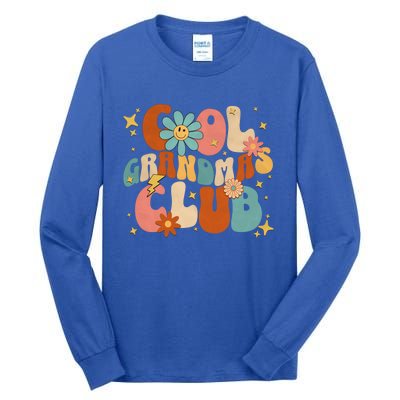 Cool Grandmas Club Groovy Retro Funny New Grandma 2023 2024 Gift Tall Long Sleeve T-Shirt