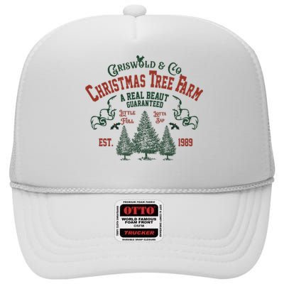 Cool Griswold Christmas Tree Farm High Crown Mesh Back Trucker Hat