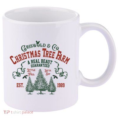 Cool Griswold Christmas Tree Farm 11oz C Handle Ceramic Mug