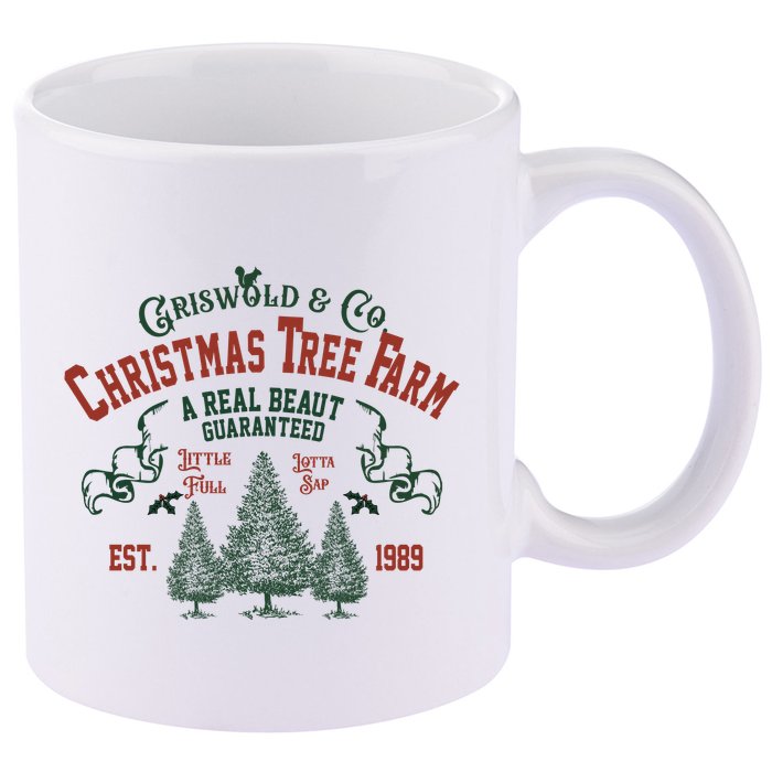 Cool Griswold Christmas Tree Farm 11oz C Handle Ceramic Mug