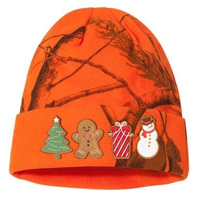 Cute Gingerbread Cookies Funny Christmas Tree Snowman Xmas Kati Licensed 12" Camo Beanie