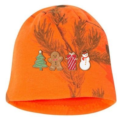 Cute Gingerbread Cookies Funny Christmas Tree Snowman Xmas Kati - Camo Knit Beanie