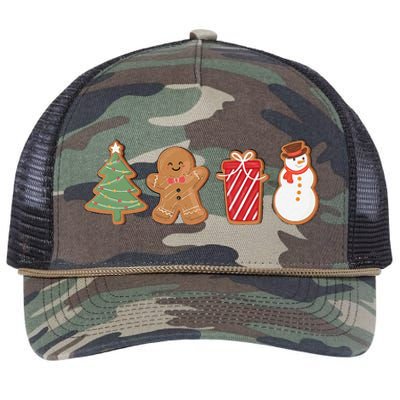 Cute Gingerbread Cookies Funny Christmas Tree Snowman Xmas Retro Rope Trucker Hat Cap