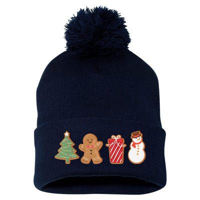 Cute Gingerbread Cookies Funny Christmas Tree Snowman Xmas Pom Pom 12in Knit Beanie