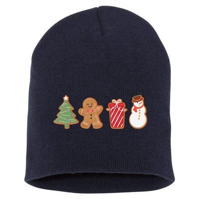 Cute Gingerbread Cookies Funny Christmas Tree Snowman Xmas Short Acrylic Beanie