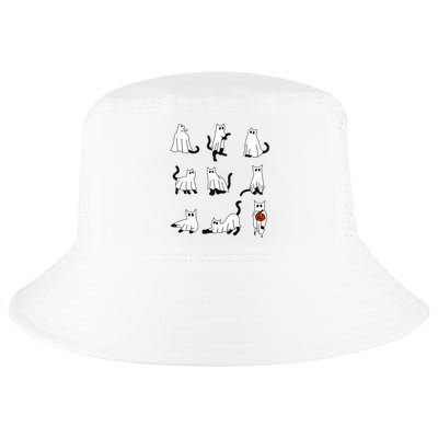 Cute Ghost Cat Funny Halloween Outfit Costumes Cool Comfort Performance Bucket Hat