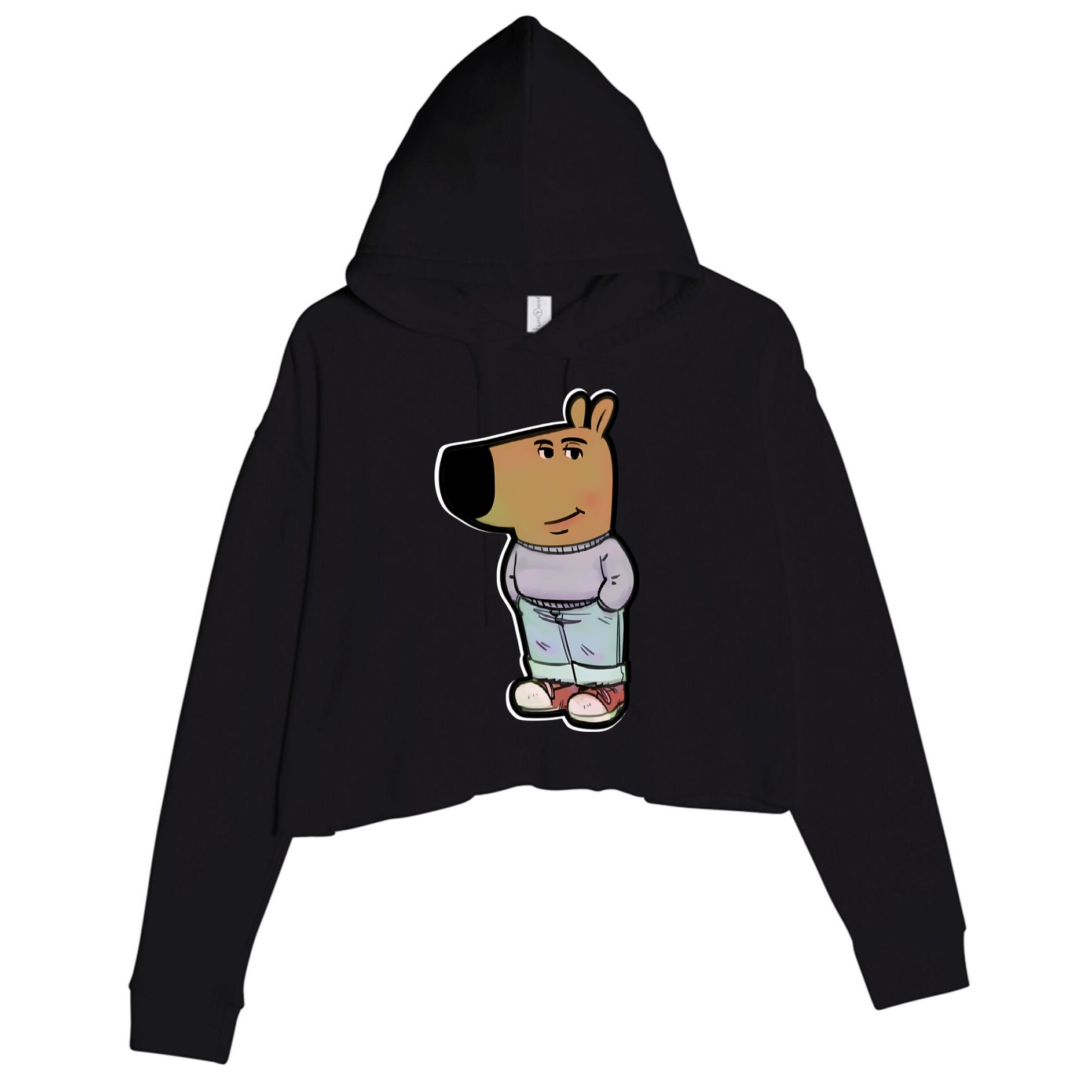 Chill Guy Crop Fleece Hoodie