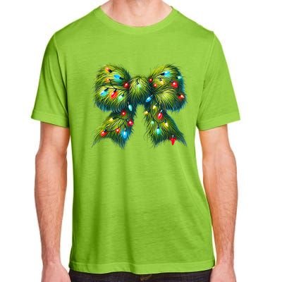 Christmas Green Coquette Bow Lights Christmas Coquette Bow Adult ChromaSoft Performance T-Shirt