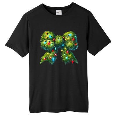 Christmas Green Coquette Bow Lights Christmas Coquette Bow Tall Fusion ChromaSoft Performance T-Shirt