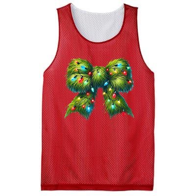 Christmas Green Coquette Bow Lights Christmas Coquette Bow Mesh Reversible Basketball Jersey Tank