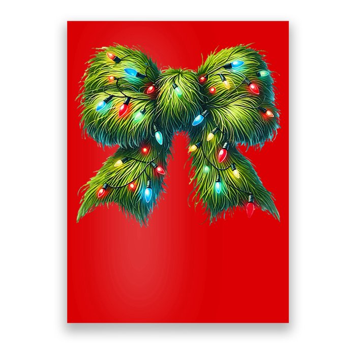 Christmas Green Coquette Bow Lights Christmas Coquette Bow Poster