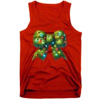 Christmas Green Coquette Bow Lights Christmas Coquette Bow Tank Top