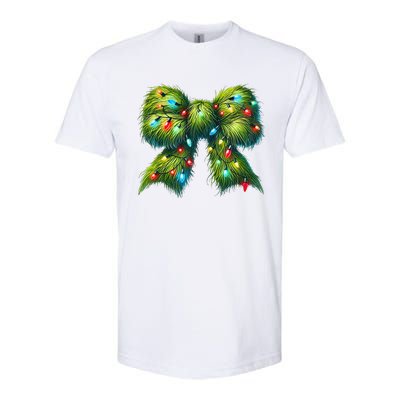 Christmas Green Coquette Bow Lights Christmas Coquette Bow Softstyle CVC T-Shirt