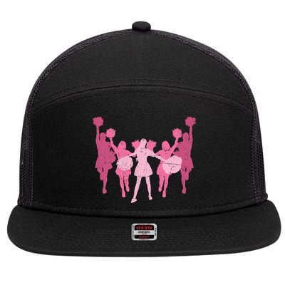 Cheerleader Girls Cheer Team Cheer Practice Cheerleading Cute Gift 7 Panel Mesh Trucker Snapback Hat