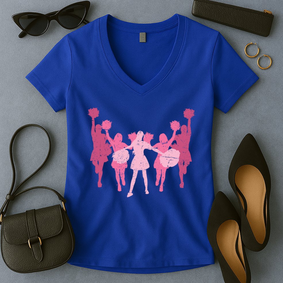 Cheerleader Girls Cheer Team Cheer Practice Cheerleading Cute Gift Women's V-Neck T-Shirt