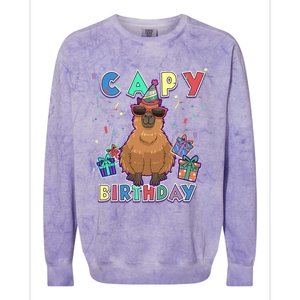 Capybara Gifts, Capy Birthday, Happy Birthday Capybara Colorblast Crewneck Sweatshirt