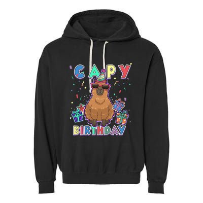 Capybara Gifts, Capy Birthday, Happy Birthday Capybara Garment-Dyed Fleece Hoodie