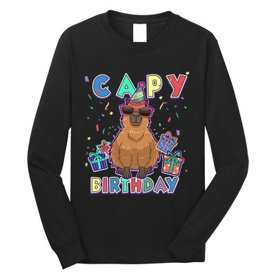 Capybara Gifts, Capy Birthday, Happy Birthday Capybara Long Sleeve Shirt