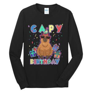 Capybara Gifts, Capy Birthday, Happy Birthday Capybara Tall Long Sleeve T-Shirt