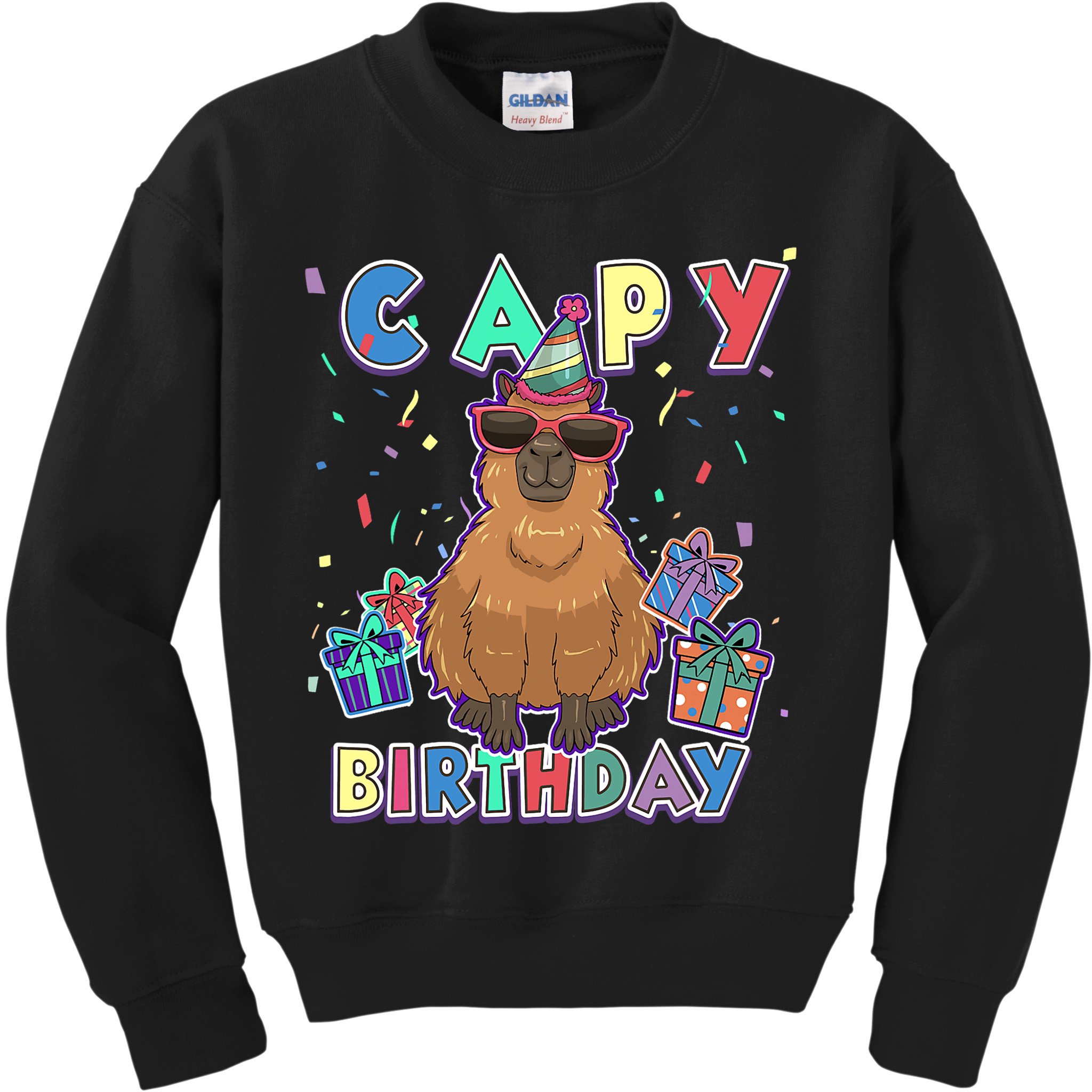 Capybara Gifts, Capy Birthday, Happy Birthday Capybara Kids Sweatshirt