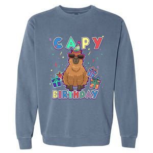 Capybara Gifts, Capy Birthday, Happy Birthday Capybara Garment-Dyed Sweatshirt