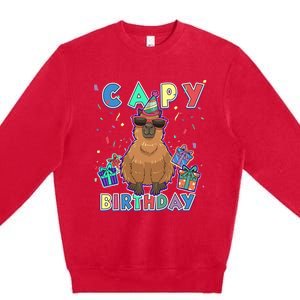 Capybara Gifts, Capy Birthday, Happy Birthday Capybara Premium Crewneck Sweatshirt