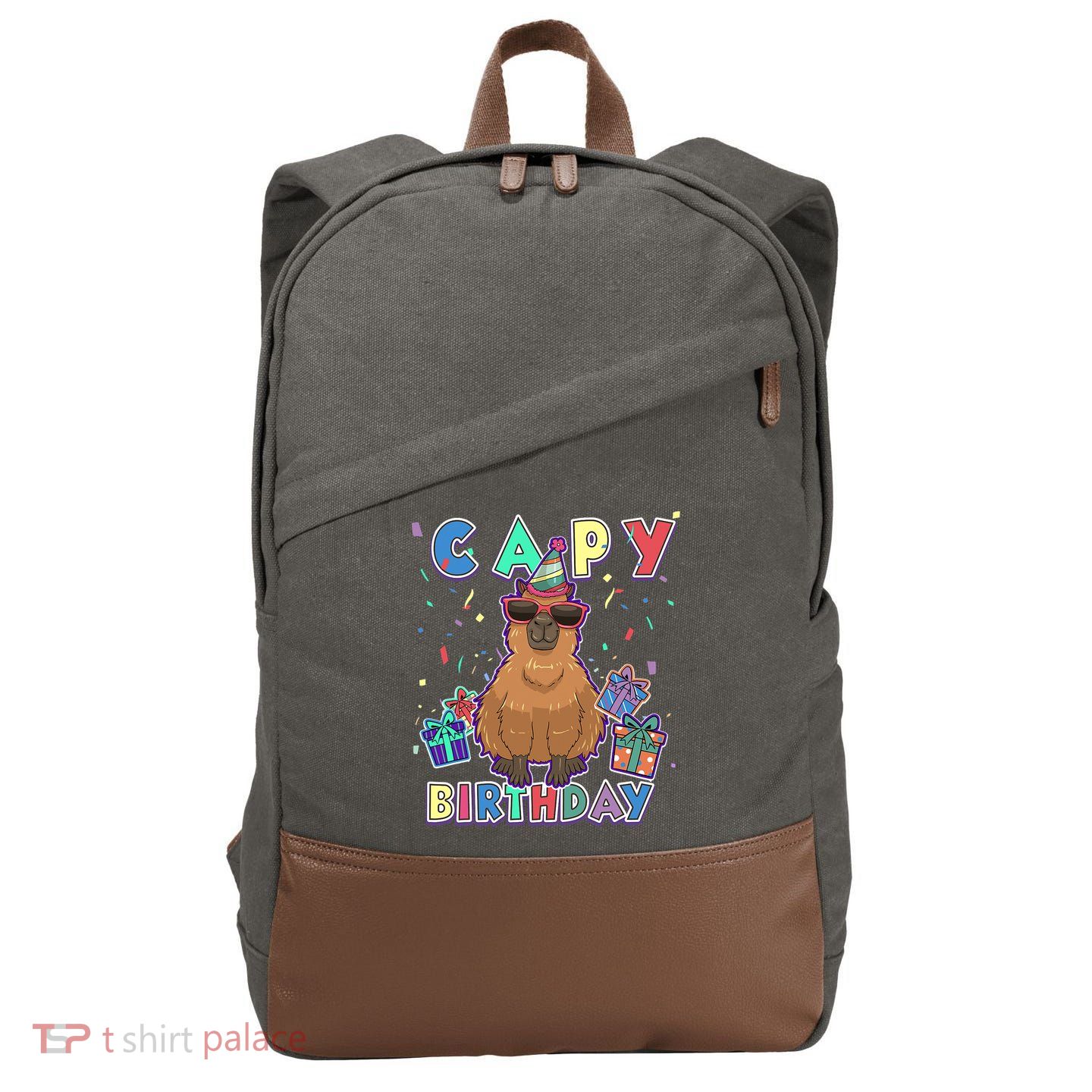 Capybara Gifts, Capy Birthday, Happy Birthday Capybara Cotton Canvas Backpack