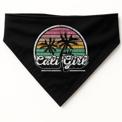 Cali Girl California Retro California Palm Trees Summer USA-Made Doggie Bandana
