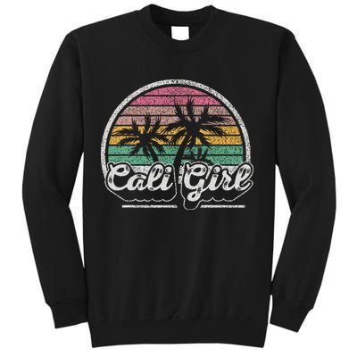 Cali Girl California Retro California Palm Trees Summer Sweatshirt