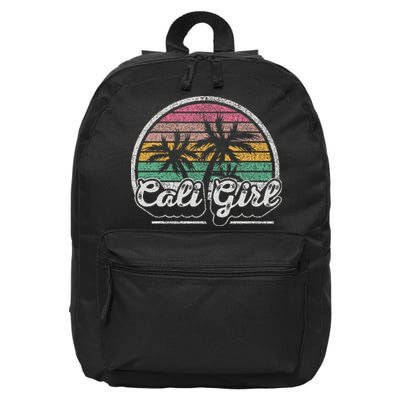 Cali Girl California Retro California Palm Trees Summer 16 in Basic Backpack
