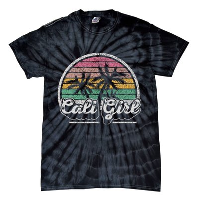 Cali Girl California Retro California Palm Trees Summer Tie-Dye T-Shirt