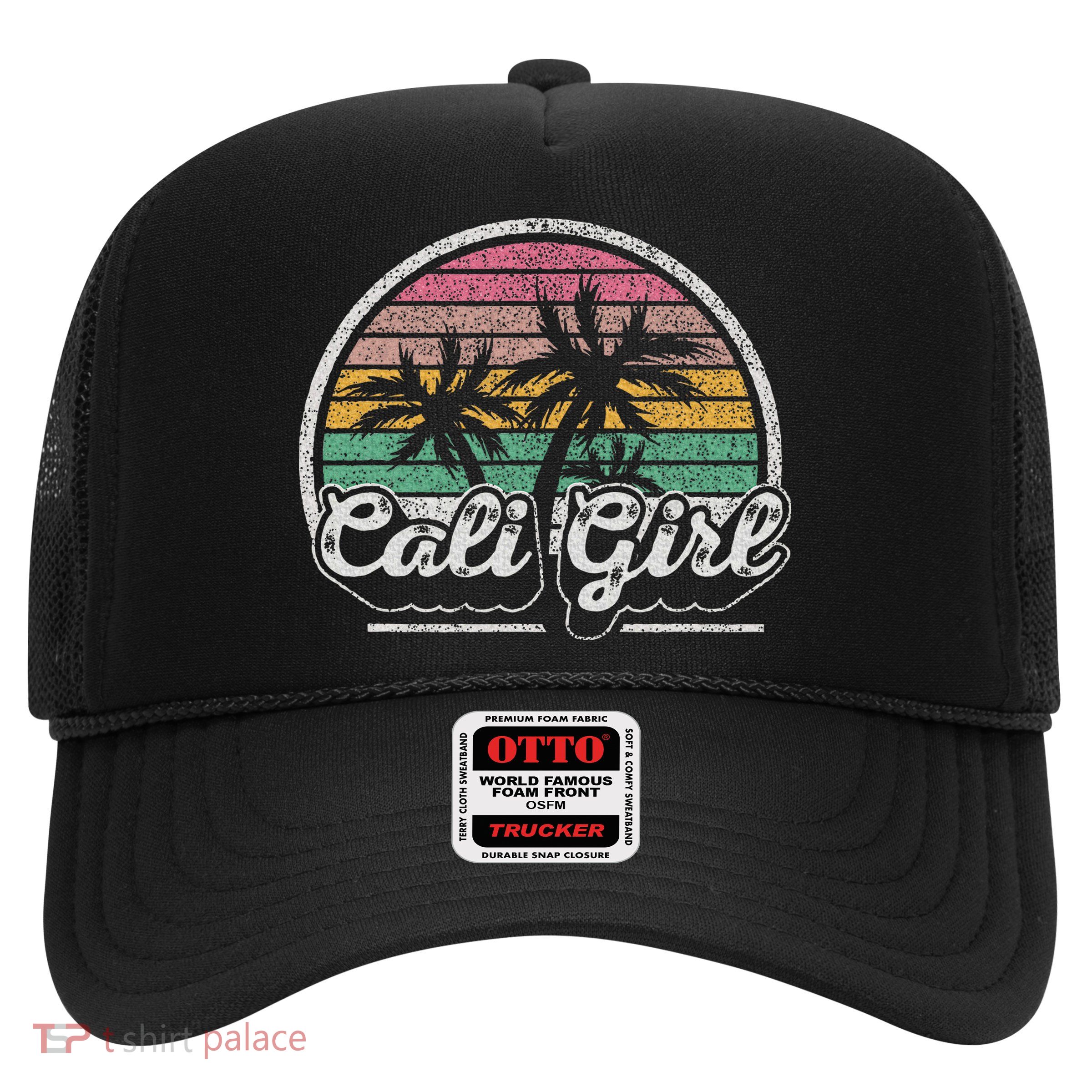Cali Girl California Retro California Palm Trees Summer Trucker Hat