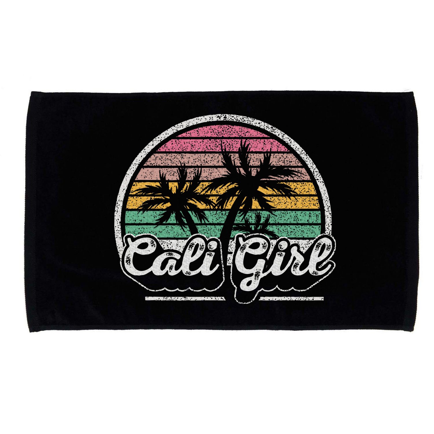 Cali Girl California Retro California Palm Trees Summer Microfiber Hand Towel
