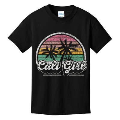 Cali Girl California Retro California Palm Trees Summer Kids T-Shirt